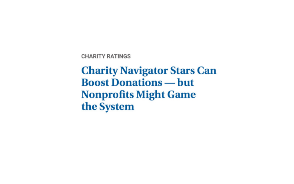 “Nonprofits Might Game the System